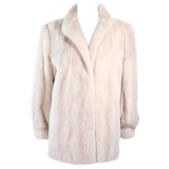 Vintage WACHTENHEIM FURS White Mink Fur Sports Coat Size 4 6