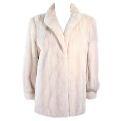 WACHTENHEIM FURS White Mink Fur Sports Coat Size 4 6 12