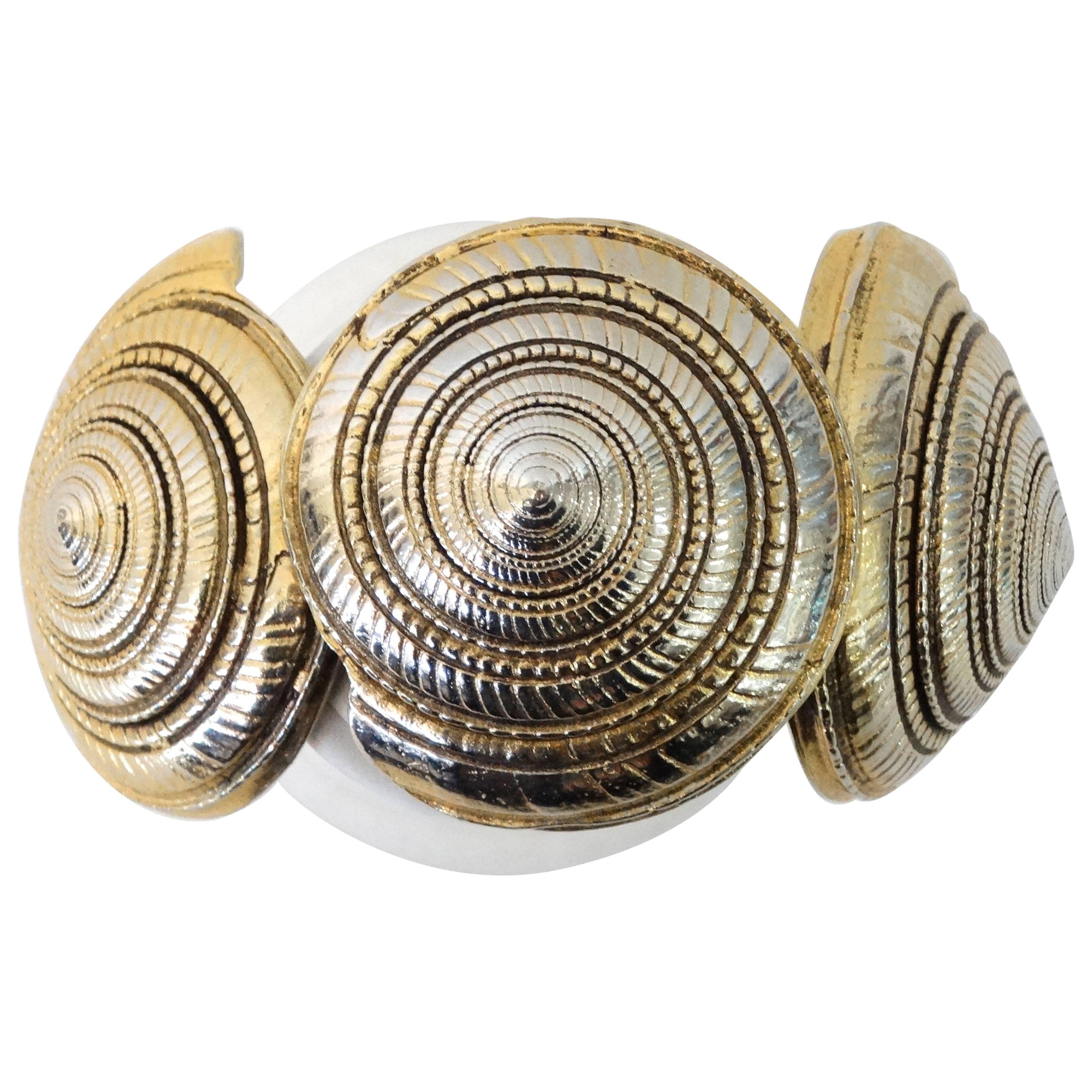 1970S Yves Saint Laurent Conch Shell Design Cuff