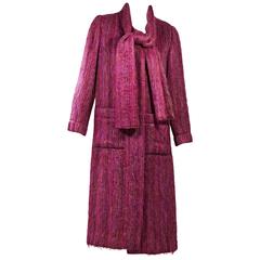 Pink Vintage Chanel Neck Scarf Wool Jacket 11