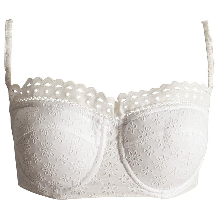 Alaia white broderie anglaise padded bra, circa 1992 at 1stDibs ...