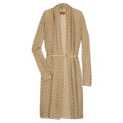 NEU Missoni Gold Metallic Crochet Knit Strickjacke Jacke Kleid 38