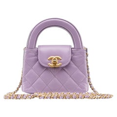 Chanel Nano Kelly Bag NEW Lilac Gold Hardware