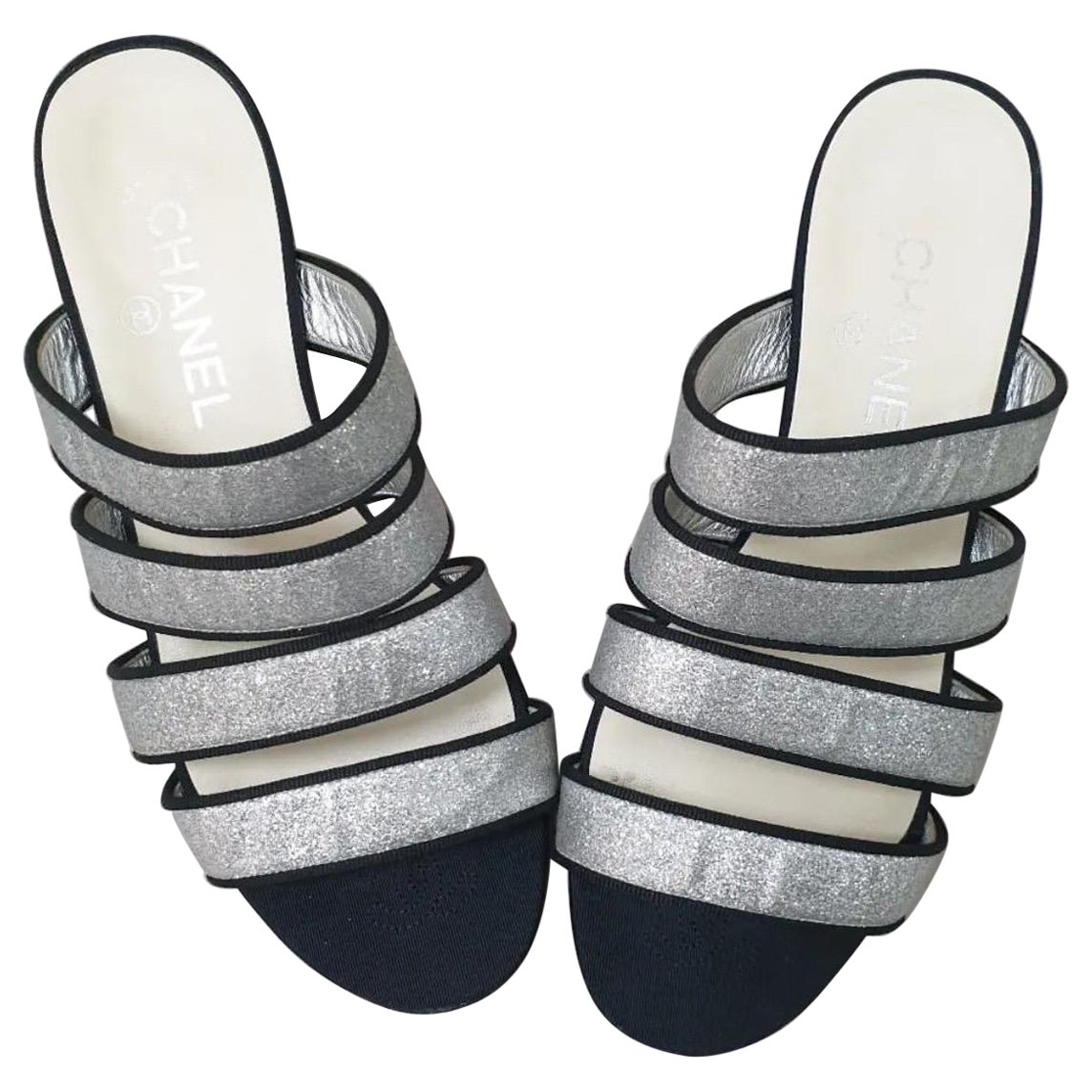 Chanel 2018 Interlocking CC Logo Sandals Mules For Sale