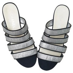 Chanel 2018 Interlocking CC Logo Sandals Mules