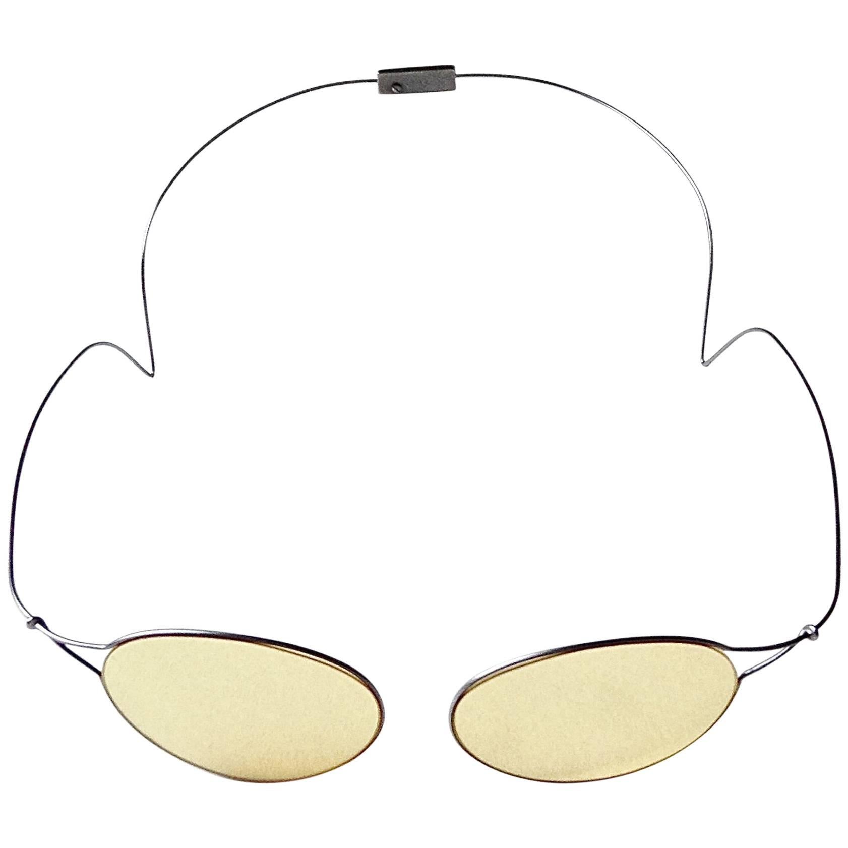 RARE Collectors CHANEL ✿*ﾟ" SO FUN " Soft Silver Metal Rods Over Head Sunglasses For Sale