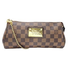 Louis Vuitton pochette à chaîne Eva en toile damier ébène