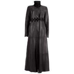 Zac Posen reversible leather and fur full length coat, circa 2000s