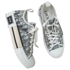 Christian Dior White Oblique Mesh B23 Low Top Sneakers 
