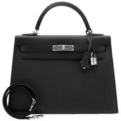 BRAND NEW Hermes Kelly 32 Sellier Black Epsom