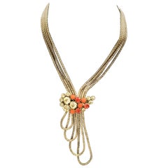 Vintage Elaborate Multi-strand Rhinetsone Necklace