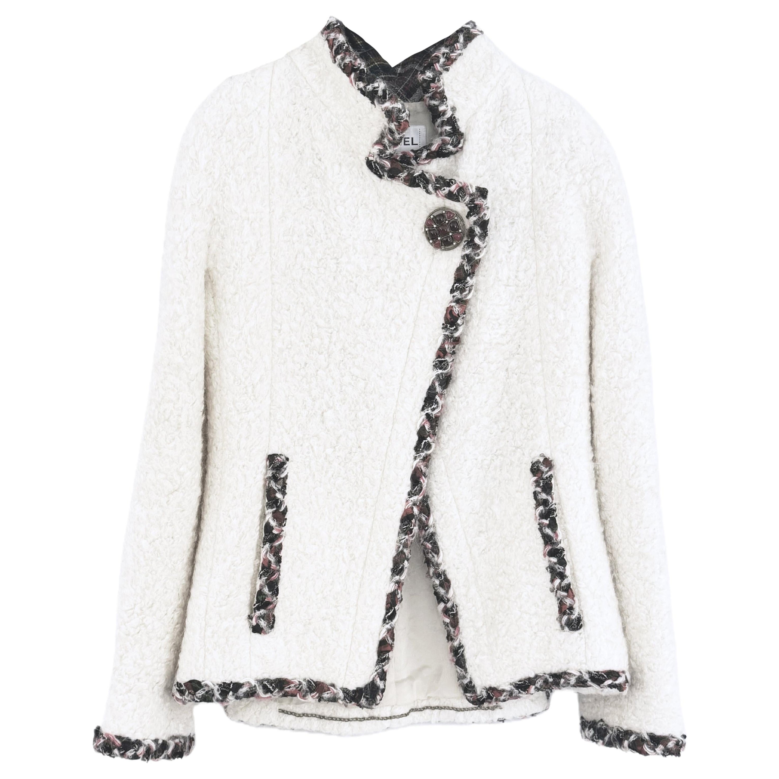 Chanel Extrem seltene Laufsteg-Tweedjacke aus flauschigem Tweed