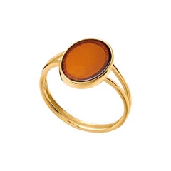 Ring Treasure of Baltic Sea with amber gold size 5.5
