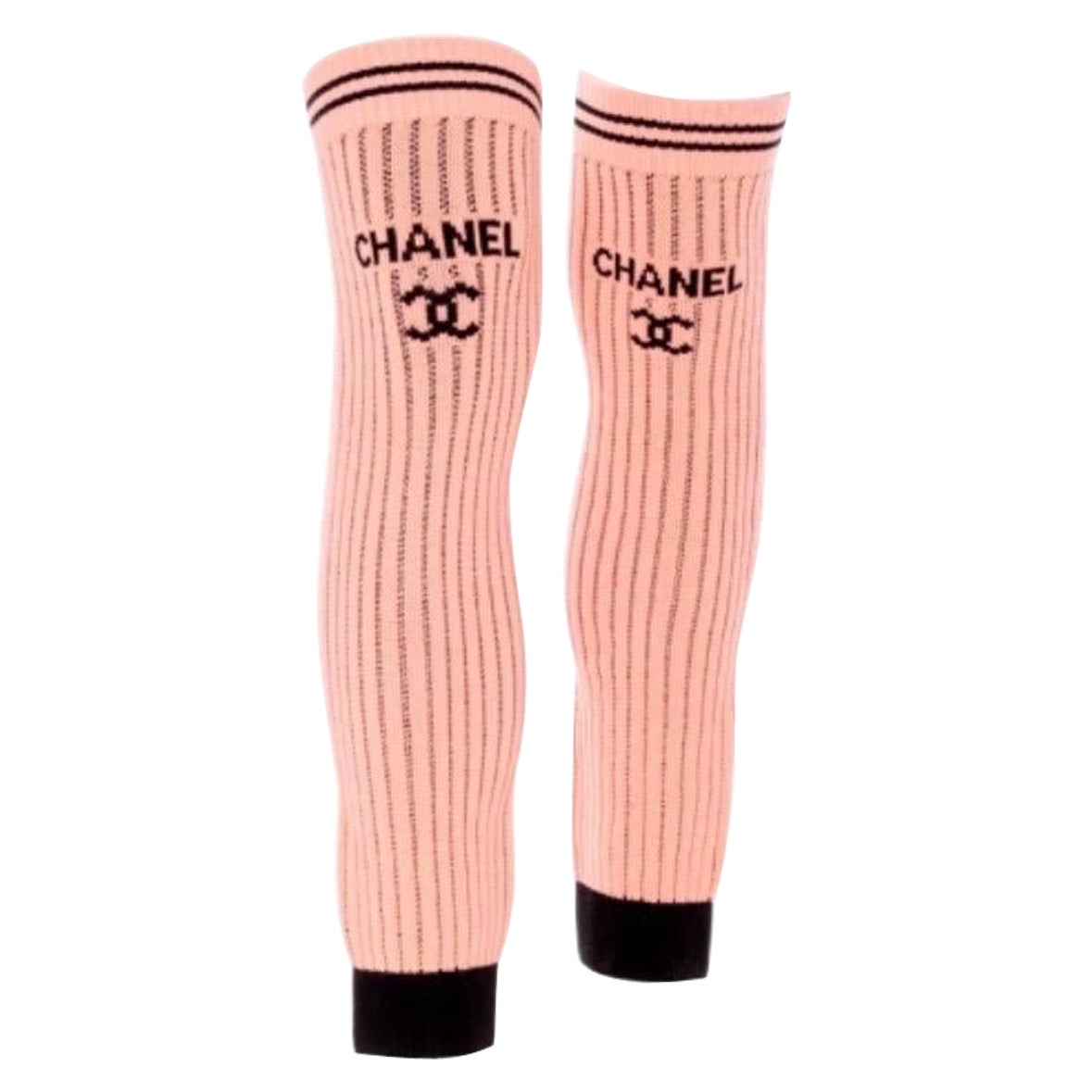 Chanel Pink and Black Gaiters Cruise 2023 For Sale
