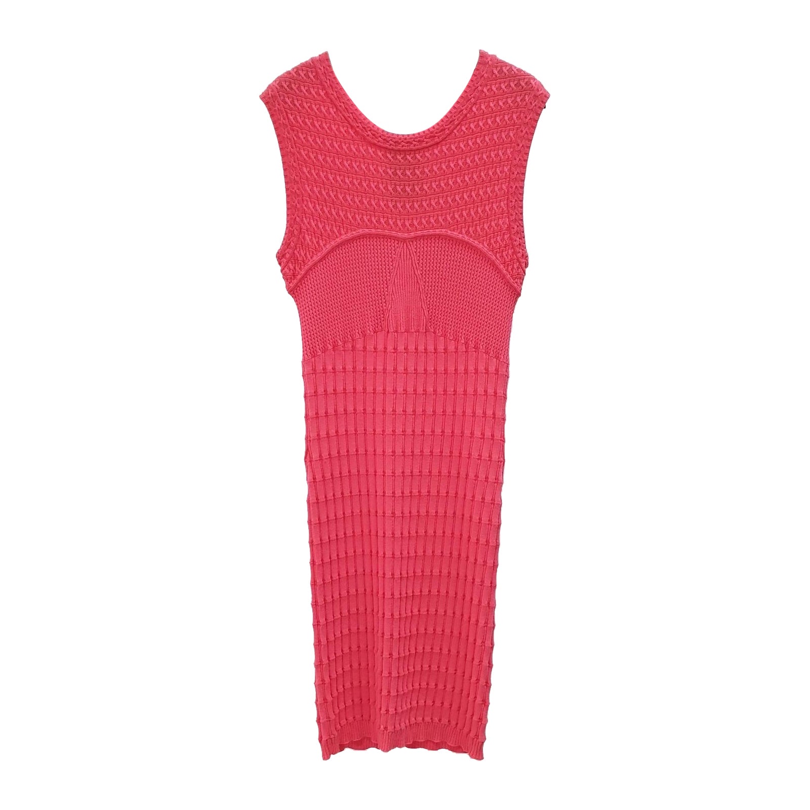 Chanel Pink Textured Knit Dress  For Sale