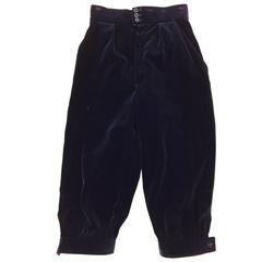 Yves St Laurent navy & black velvet knee breeches 1970s 11