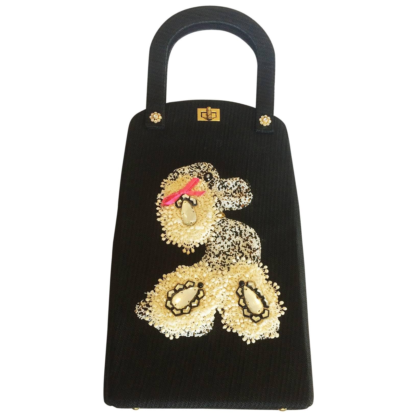 Rare Large Jolles of Paris 1950s Poodle bag For Sale