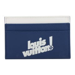 Used Louis Vuitton Limited Edition Everyday Signature Printed Card Case Blue