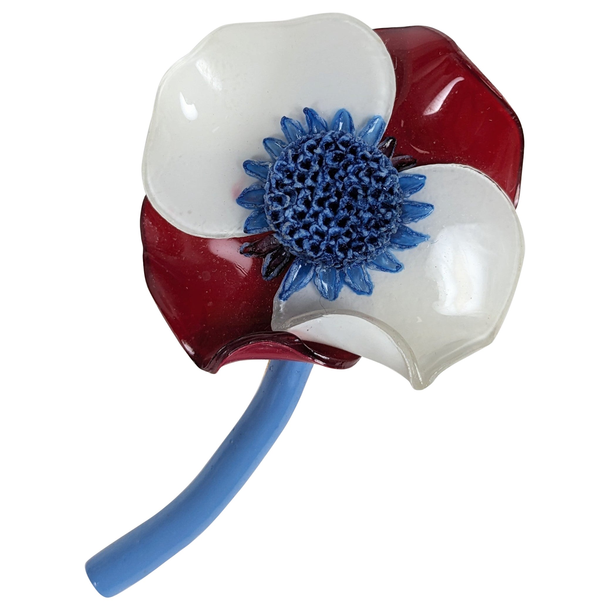 Fabrice Patriotic Flower Brooch For Sale