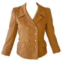 1990er Escada by Margaretha Ley Camel Kaschmir Bend Double Breasted 90s Blazer