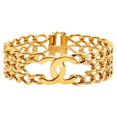 Used FW1997 Chanel Golden chains and CC Bracelet