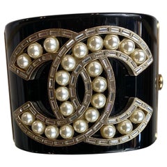 Antique Chanel Manchette Black Bracelet 