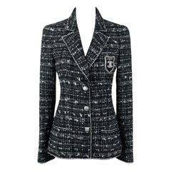 Chanel Most Hunted CC Patch Black Tweed Jacket