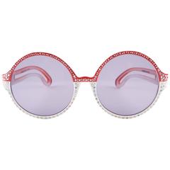 1970s Nina Ricci Retro Rhinestones Sunglasses 