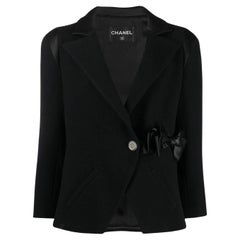Chanel Paris / London Runway Black Tweed Jacket