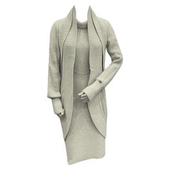 Chanel Paris / London Cashmere Cardigan And Dress Set