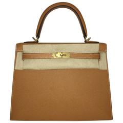 Brand New Hermes Kelly 25 Toffee Epsom GHW