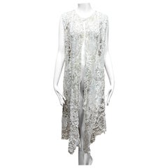Edwardian Cream Embroidered Lace Vest Coat