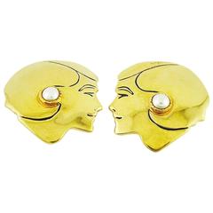 Chanel Massive Mademoiselle Profile Clip-On Earrings 1