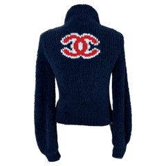 Chanel Neue Iconic CC Logo Teddy-Jacke / Bomberjacke mit Logo