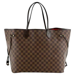 Sac à bandoulière Louis Vuitton Neverfull en toile damier ébène VI 1019