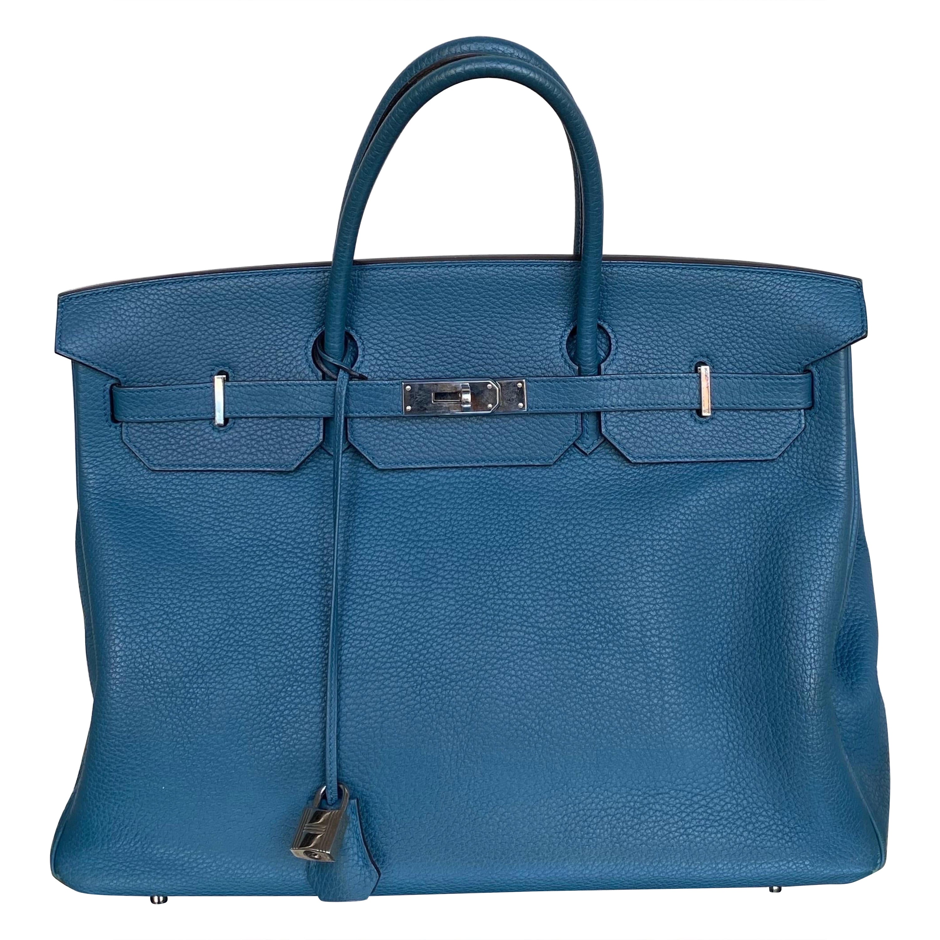 Hermes Birkin 40 Cobalt leather Bag For Sale