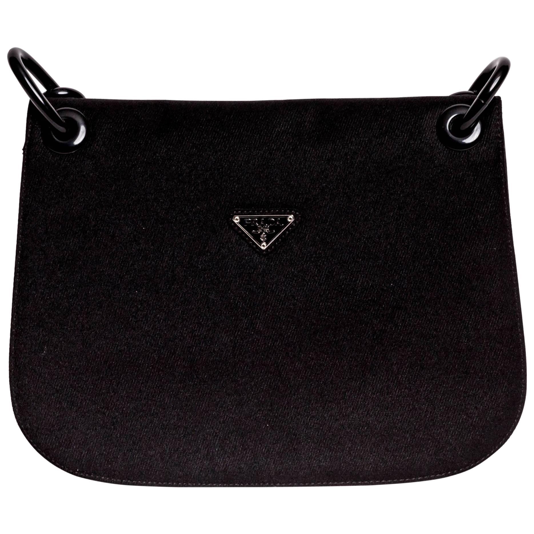 Prada Nylon Structured Shoulder Bag with Chain Handle