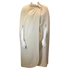 Vintage Cream Cape with Ruffled Collar