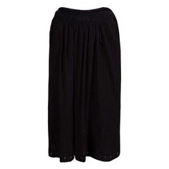 Isabel Marant Etoile Black Cotton Eyelet Detail Gathered Skirt S