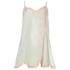 1920s Silk Negligee Slip Dress