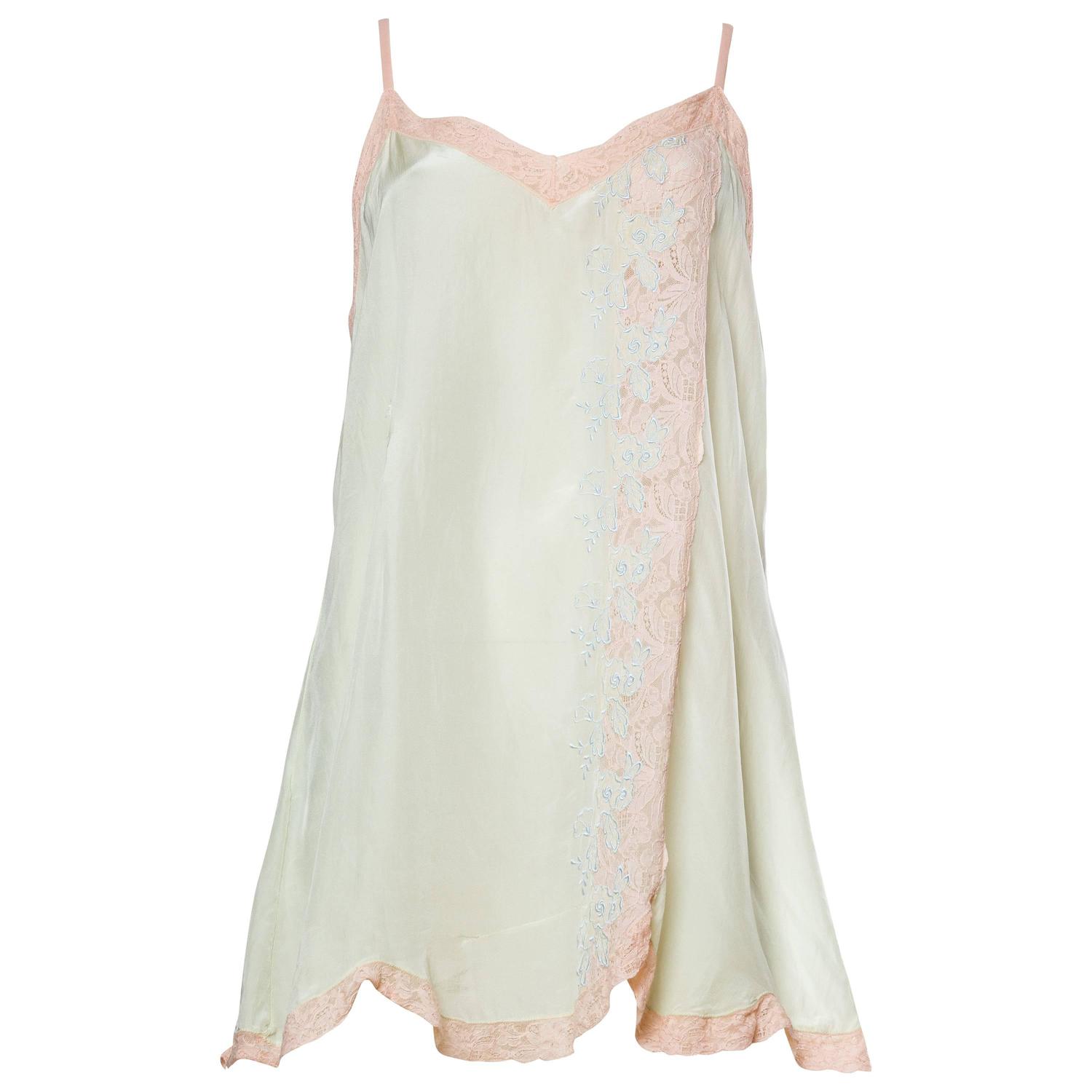 1920s Silk Negligee Slip Dress For Sale at 1stdibs