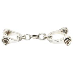 Signed Tiffany Sterling Silver Double Valet Shackle and Hook Key Chain 1