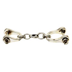 Weinlese Tiffany & Co. Schlüsselanhänger aus Sterlingsilber mit zwei Teilen, Shackle & Hook