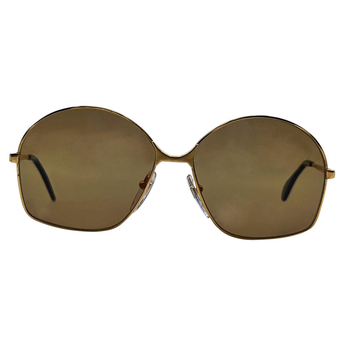 Bausch & Lomb Vintage 70s Mint Unisex Gold Sunglasses Mod. 516 For Sale