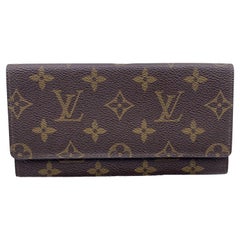 Louis Vuitton Retro Brown Monogram Canvas Long Bifold Bill Wallet