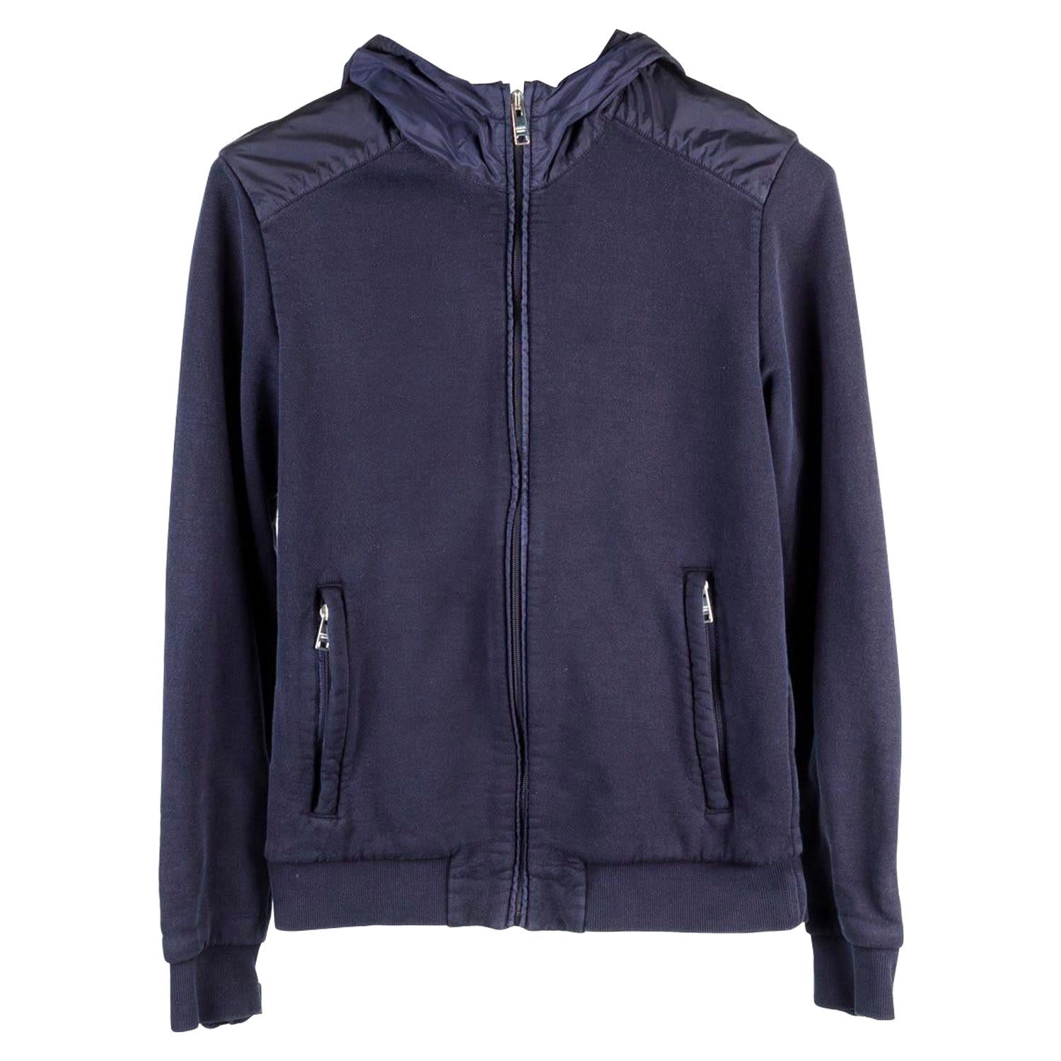  Prada Men Jacket Sweatshirt Light Zipped Hooded Size M, S662 For Sale