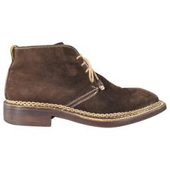 Men's BETTANIN & VENTURI Size 8 Brown Suede Square Toe Ankle Boots