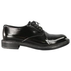 Men's SAINT LAURENT Size 10 Black Leather Lace Up Derby Dress Shoes