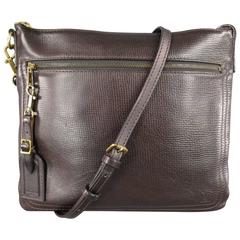 LOUIS VUITTON Braunes Utah strukturiertes Leder Sac Plat Messenger Bag