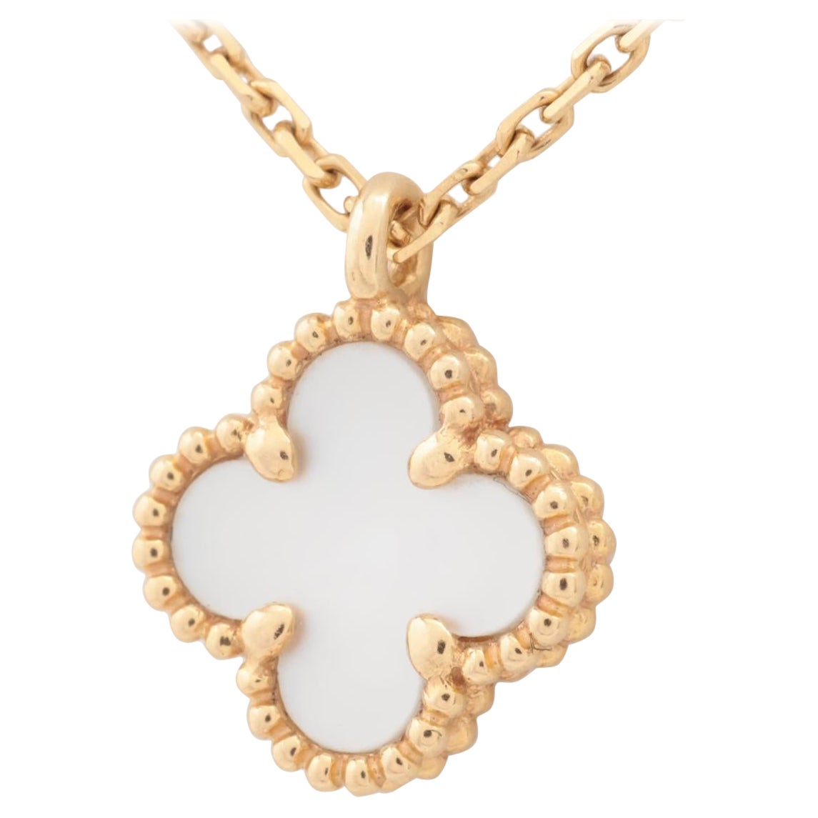 Van Cleef & Arpels Sweet Alhambra White Necklace For Sale